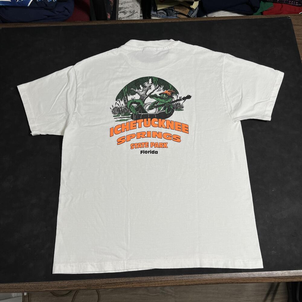 Vintage Ichetucknee Springs State Park Florida Shirt Mens L Alligator Hanes Tee